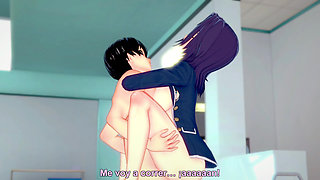 Schoolgirl +18 fucking a guy until she orgasms several times - hentai