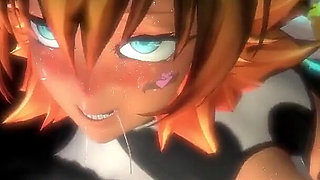 Anime Milk Girl Has Anal While Holding up Victory Signs