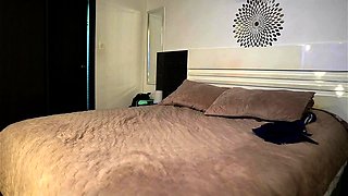 Brunette solo darling masturbating at home