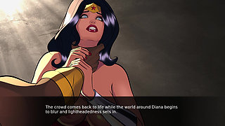 Submissive Wonder-woman Fucked and Creampied by Several Monsters
