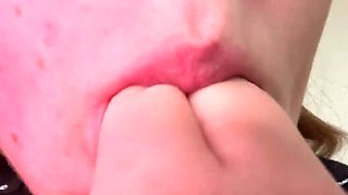 Crazy Leyla Hot German Girl Big Lips Blowjob Cum Swallow