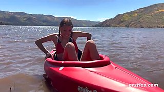 Cute Brunette Daphne Brooks Squirts Hard in Outdoor Solo Masturbation - HD Porn