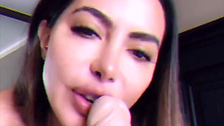 Striptease, deepthroat blowjob and hot pussy fuck by Latina MILF Lela Star