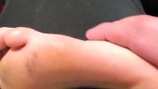 After a Foot Massage, My Stepsister Wanted to Take My Dick to Her Mouth, She Love My Dick, Cum in Her Mouth