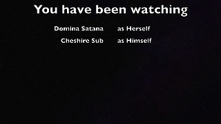 Part 4:- Domina Satana and Cheshire Sub first visit. Tease, spanking and pegging