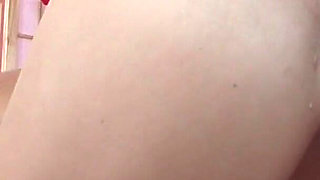 Brunette whore in red lingerie gets hard fuck from behind