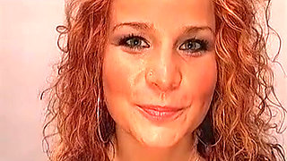 Redhead Slut Rams 30cm Dildo in Pussy