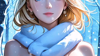 Busty Snowbound Anime Goddess - Enchanted Winter Seduction
