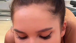 Big Dick for Dessert - Big Tits Brunette Stoped by for Juicy Blowjob and Tit Fuck After Gym in POV