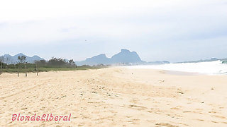 With Micro Bikini on Rio Beach