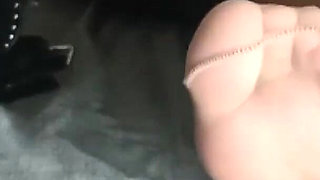 Nylon Feet Jerk off Instructions Cum on My Feet Now!