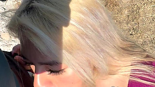 SHE SHOWS HER TITS IN PUBLIC AND SUCKS IT IN THE AIR