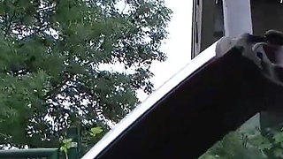 Ramming blonde mature in the car