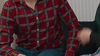 S4e3: Step Mom Teaches Sex and Shares Cum with Step Daughter in Bed with New Step Dad