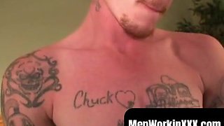 MenWorkinXXX.com - Tough fellow milks solo and decorates himself in scorching jism