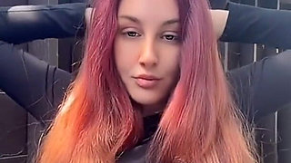 Smoking Outdoor Along Hair Fetish and Boobs Flash