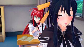 Rias Watch Akeno Fucking and Xenovia & Koneko Lesbian Sex - Dxd Ntr Madness Series