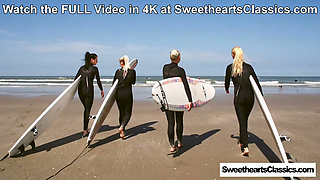 Surf's Up! 4 Lesbian Cuties Cruising at SweetheartsClassics