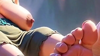 Giantess 90 Year Old Granny Gets Her Massive Feet Licked by Slave