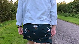 SLUT FLASHES ASS AND PUSSY IN PUBLIC