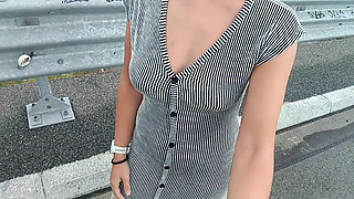Masturbation Completely Naked on the Street Gives the Driver Happiness