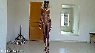 Perfect Oily Dark Skin Body With Perfect Tits