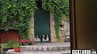 Petite teen Lili Charmelle footjob sex