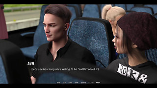 Taboo University - Hot Emo Girl Gives Me a Handjob Inside a Public Bus - 3D Porn Games