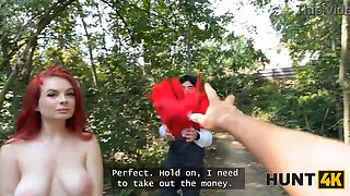 Hunt4k. chesty red haired seduced a stranger and fucked him in front of her boyfriend