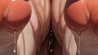 Obese SSBBW Massaging Her Huge Oiled Feet - Close up Big Toes