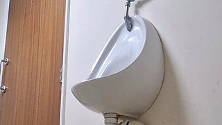 Girl Pisses Mens Bathroom Risky Pee