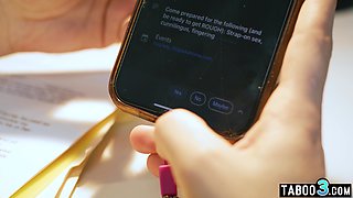 Lesbian boss strapon fucks her assistant