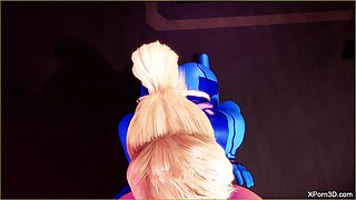 3D Porn POV Busty Blonde Gagging Blowjob