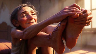 Granny Foot Oil Session - Feeling Intense Pleasure & Craving Tongue