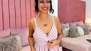 Busty Brunette Goes Solo in Lingerie