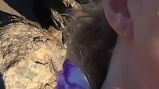 Blonde tour guide blows tourist on the beach then fuck back at her place - 2 scenes in 1