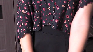 Hot Secretary Rips Clothes off Till She Almost Naked