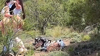 Naked Girls Took Pictures of Their Pussies in Nature and Flashed Them in Front of Strangers, for Which They Were Fucked