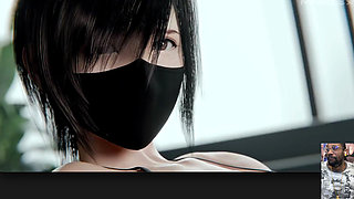 Tight Bald Pussy Mercy Cowgirl Fuck, Tight Bald Pussy Ninja Plays with Her Tasty Pussy