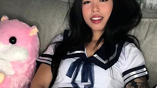 Japanese teen getting toyed and extremely tickled