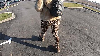 Cheating Wife Goes Fur-coat Shopping with Her Husband's Friend. She Will Suck His Cock Out-door 221