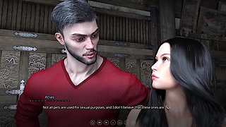 The Seven Realms 21 - Ling Guo and Leyala Giving Massage to Atlas's Dick with Their Pussies.