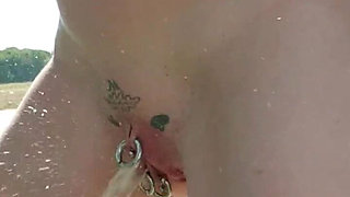 Nude Run with Outdoor Squirt