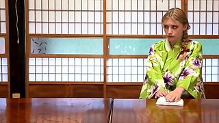 Blonde is flashing her big boobs in the outdoors