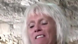 Granny Shanael Enjoys Strapon Sex with a French Guy and Fucks Him in His Little Tiny Asshole!