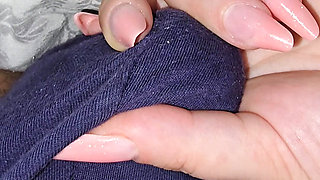 Step mom hand slip on step son blue underwear touching his dick