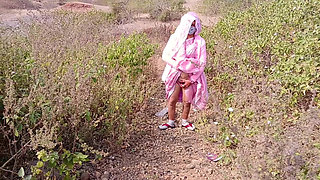 Sister-in-law is walking on the bridge by the roadside, getting down on the shore, sister-in-law started taking her clothes from the toilet and fingering her pussy.
