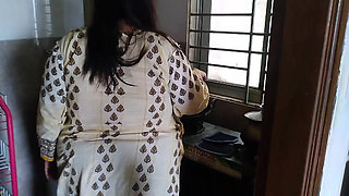 Desi Bhabhi Rough Anal Fucked by Devar in Kitchen When She Was Cocking