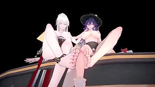 Wuthering Waves - Lucilla X Hiyuki FFM Sex -3d Hentai Animations