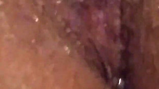 Closeup Spreading My Wet Black Shaved Pussy